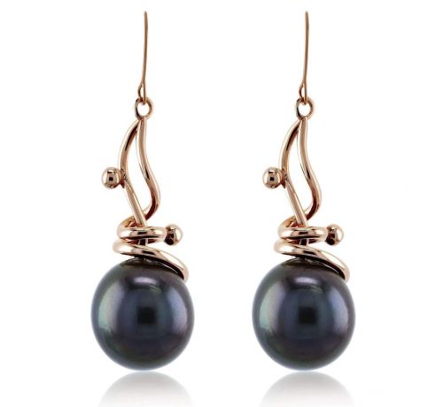 GREY PEACOCK TAHITIAN PEARL EARRINGS