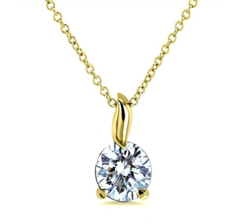 1CT MOISSANITE SOLITAIRE LEAF BAIL NECKLACE